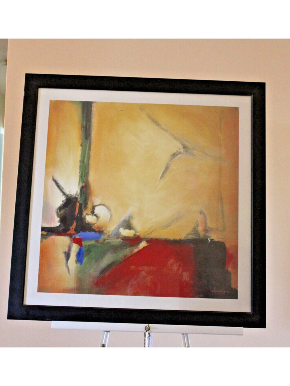 Noah Li-Leger 'Winged Victory" Abstract Art Print Signed Black Frame Lg 31x31"